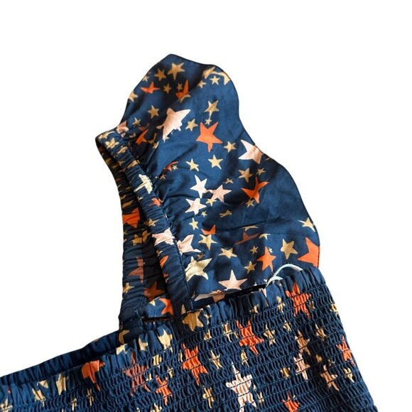 Sunshine Tienda Rio Dress Dark Sky Star Print Smocked Cotton Size 2XL Womens NWT - Picture 4 of 14